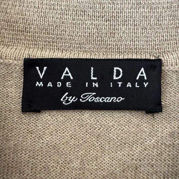 Valda  by Toscana Collection wool sweater Men's Tan  collared SZ XL #2326 - Picture 8 of 14